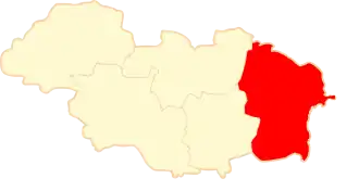 Ligging van de gemeente binnen de powiat