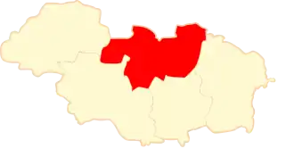 Ligging van de gemeente binnen de powiat