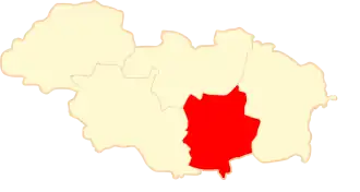 Ligging van de gemeente binnen de powiat
