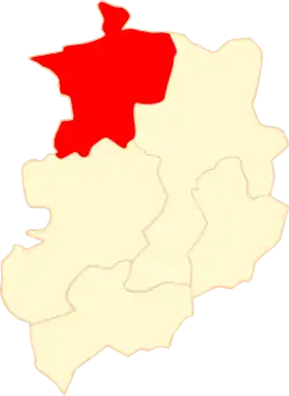 Ligging van de gemeente binnen de powiat