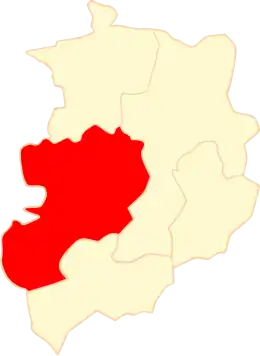 Ligging van de gemeente binnen de powiat