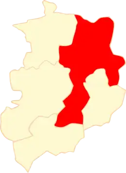 Ligging van de gemeente binnen de powiat