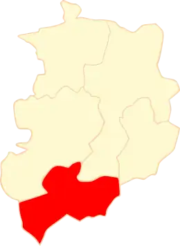 Ligging van de gemeente binnen de powiat