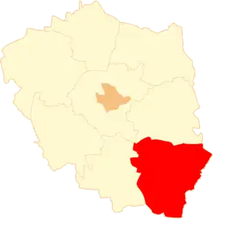 Ligging van de gemeente binnen de powiat