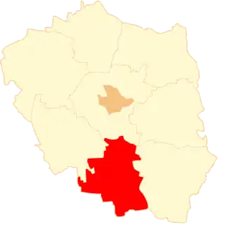 Ligging van de gemeente binnen de powiat