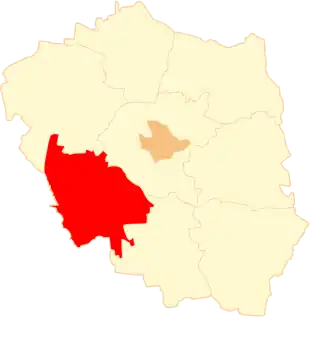 Ligging van de gemeente binnen de powiat