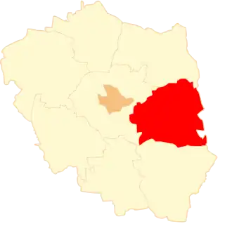 Ligging van de gemeente binnen de powiat