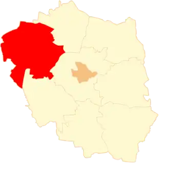 Ligging van de gemeente binnen de powiat