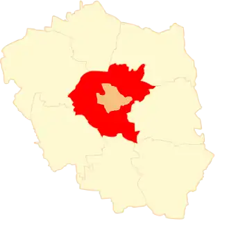 Ligging van de gemeente binnen de powiat