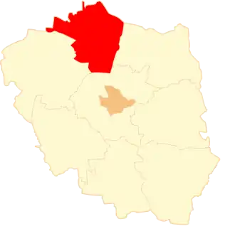 Ligging van de gemeente binnen de powiat