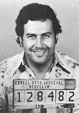 Mug shot van Pablo Escobar (1977)