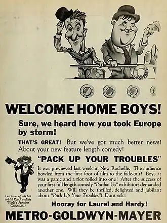 Advertentie voor Pack Up Your Troubles