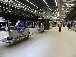 Het perron van de Elizabeth line op 25 mei 2022.