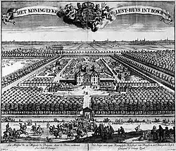 Huis ten Bosch aan het eind van de 17e eeuw, gezien vanuit het noordwesten