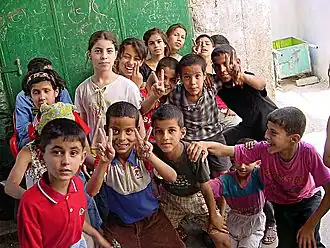 Palestijnse kinderen in Jenin, 2002