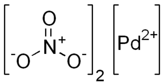Structuurformule van palladium(II)nitraat