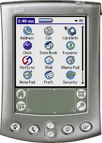 Palm m505, running Palm OS 4.0