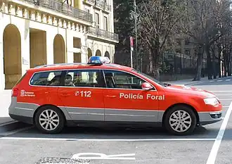 een politieauto van Policía Foral de Navarra (2013)