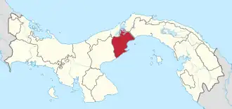 Kaart van Panamá Oeste