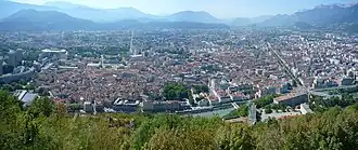 Uitzicht op het centrum van Grenoble