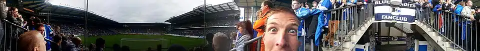 Panorama tijdens de wedstrijd DSC Arminia Bielefeld - SV Sandhausen 1916 (2:1) op 21 september 2013