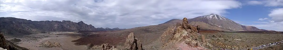 Panorama van El Teide in de caldera van Las Cañadas