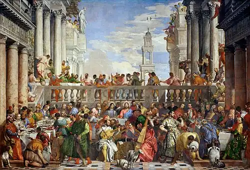 De bruiloft te Kana (1563) Paolo Veronese, Louvre, Parijs