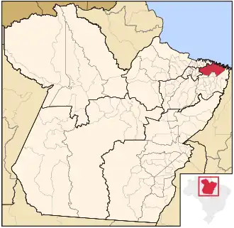 Ligging van de Braziliaanse microregio Bragantina in Pará