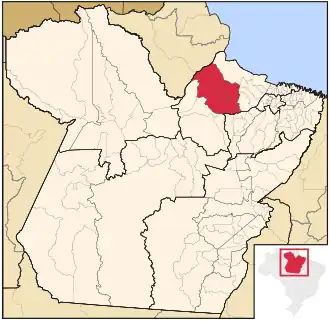 Ligging van de Braziliaanse microregio Furos de Breves in Pará