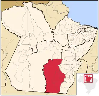 Ligging van de Braziliaanse microregio São Félix do Xingu in Pará