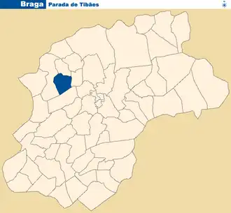 Kaart van Parada de Tibães