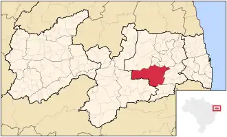 Ligging van de Braziliaanse microregio Campina Grande in Paraíba