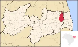 Ligging van de Braziliaanse microregio Guarabira in Paraíba