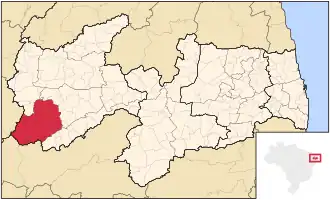 Ligging van de Braziliaanse microregio Itaporanga in Paraíba