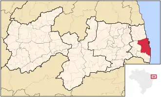 Ligging van de Braziliaanse microregio João Pessoa in Paraíba