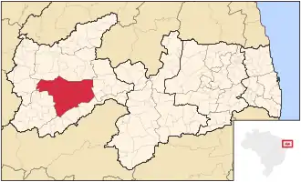 Ligging van de Braziliaanse microregio Piancó in Paraíba