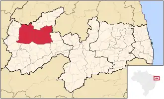 Ligging van de Braziliaanse microregio Sousa in Paraíba