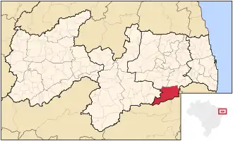 Ligging van de Braziliaanse microregio Umbuzeiro in Paraíba