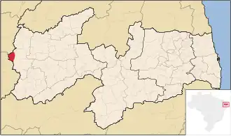 Kaart van Cachoeira dos Índios