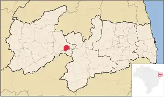 Kaart van Cacimba de Areia