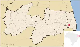 Kaart van São Miguel de Taipu