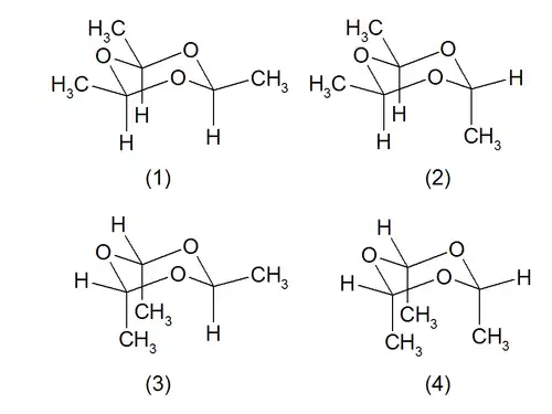 Structuurisomeren van paraldehyde