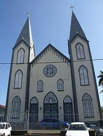 St. Rosakerk aan de Prinsenstraat in Paramaribo.