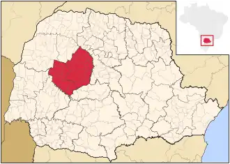 Ligging van de Braziliaanse mesoregio Centro Ocidental Paranaense in Paraná