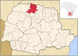 Ligging van de Braziliaanse microregio Astorga in Paraná