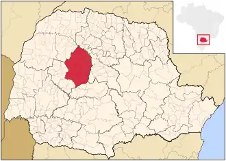Ligging van de Braziliaanse microregio Campo Mourão in Paraná