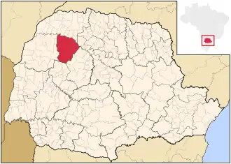 Ligging van de Braziliaanse microregio Cianorte in Paraná