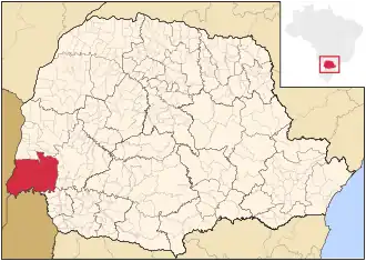 Ligging van de Braziliaanse microregio Foz do Iguaçu in Paraná
