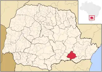 Ligging van de Braziliaanse microregio Lapa in Paraná