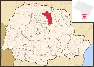 Ligging van de Braziliaanse microregio Londrina in Paraná